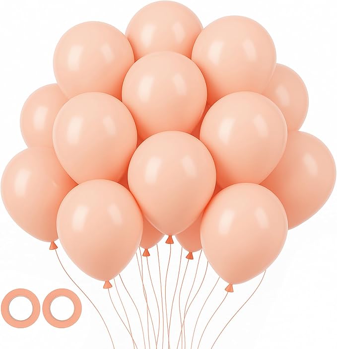 Voircoloria 105pcs Pastel Orange Party Latex Balloons, 12inch | by Voircoloria