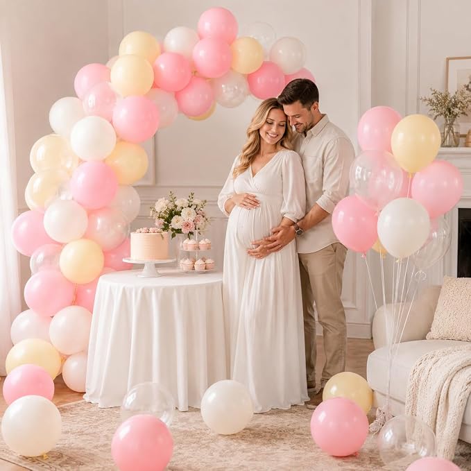 Pink and Yellow Balloons, 12 Inch Pastel Balloon - Image 3