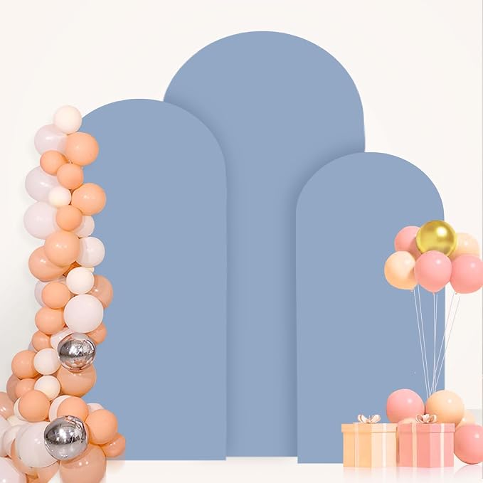 FANPROMS Wedding Arch Cover Set 5FT 6FT 7FT Dusty Blue Wedding Arch Cover Set - Image 6