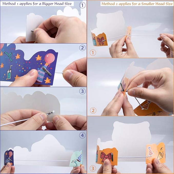ARTLYMERS Birthday Crowns for Kids, 30 Pack Assorted Designs Paper Crowns - Image 3