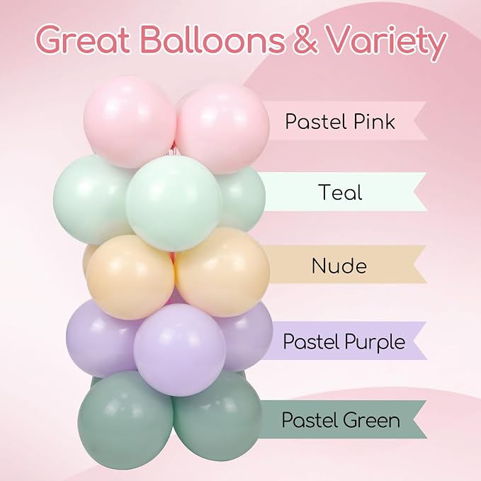 157pcs Pastel Pink and Purple Balloon Arch Garland Kit - Image 8