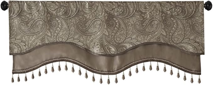 Madison Park Faux Silk Paisley Jacquard, Rod Pocket Curtain - Image 6