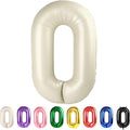 Large Number 0 Balloons Cream Birthday Party Decorations by Mluchee