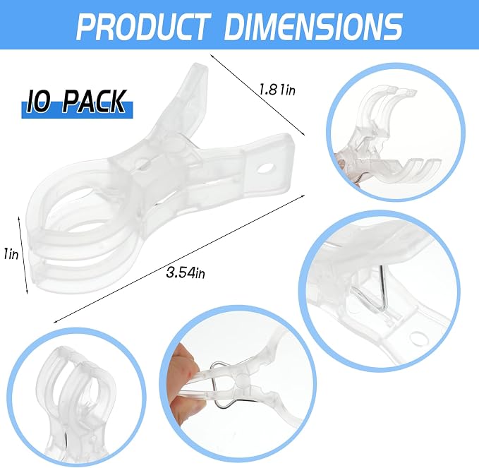 20 Pack Large Clear Balloon Arch Clips Plastic Transparent Backdrop Spring - Image 2