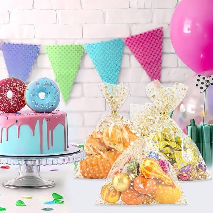 COQOFA 11" X 14" Cello Cellophane Treat, Party Favor, Cookie and Goodie Plastic - Image 4