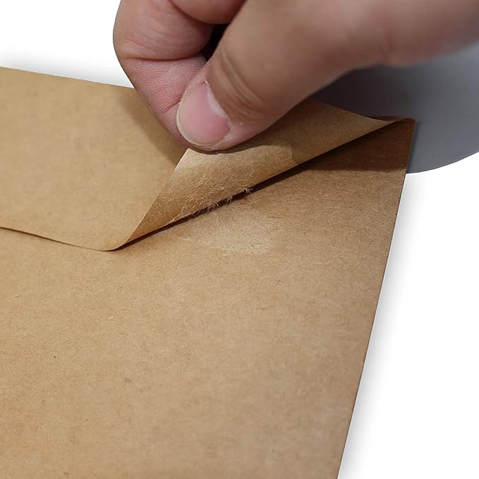 250 Qty Printable A9 Invitation Envelopes 5.75 x 8.75 Cards, Self Seal 120GSM Brown Paper Envelopes for Invitations, Papers, Photos, Documents, Wedding, Baby Shower, Easy to Seal and Peel
