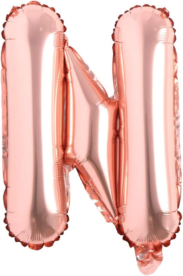 16" inch Single Rose Gold Alphabet Letter number Balloons Aluminum Hanging Foil by REIANS