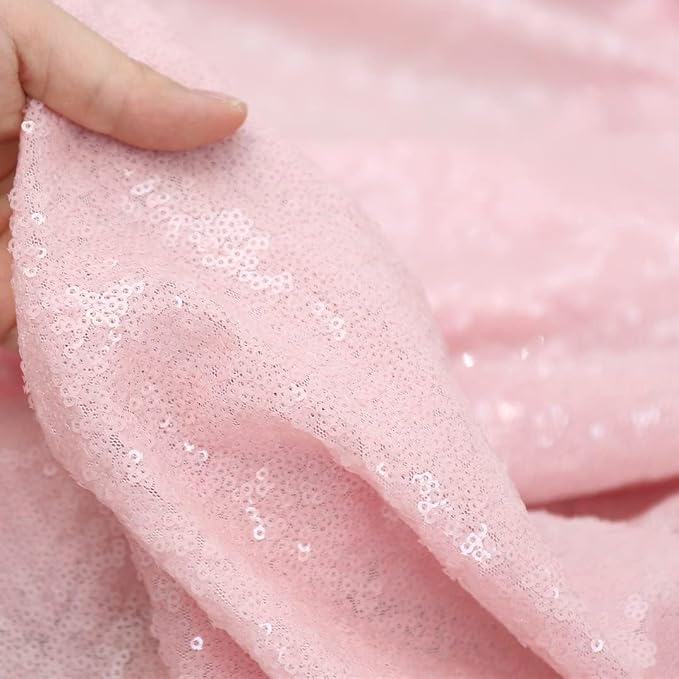 PartyDelight Pink Sequin Backdrop 20x10ft Sparkly Photo Curtain | 4 Inch Rod - Image 7