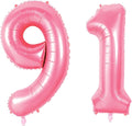 Number 91 Balloons for 91st Birthday Party Decorations, 0-100 Large No.91 by Joycard