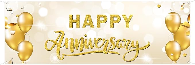 Large Happy Anniversary Banner Company Wedding Anniversary Lawn Sign Retirement by WeBenison