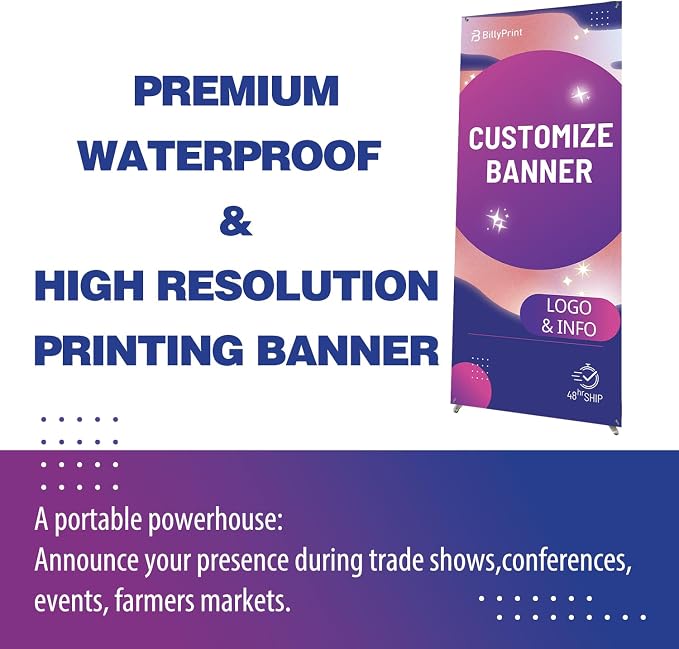 Custom Banner with X Stand 32x78" | Personalized X Banner Stand - Image 2
