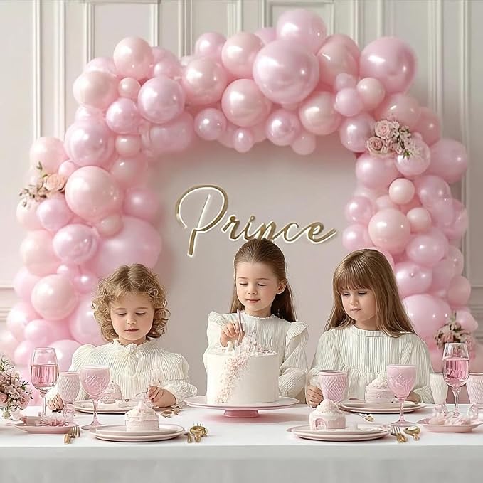 Pearl Pink Balloon Arch Garland Kit Double Stuffed | Light Pastel Pale Pink - Image 2