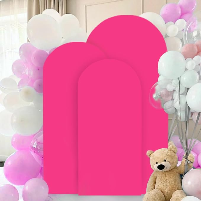 FANPROMS Arch Covers Set 6FT 6.6FT 7.2FT Hot Pink Wedding Arch Cover - Image 5