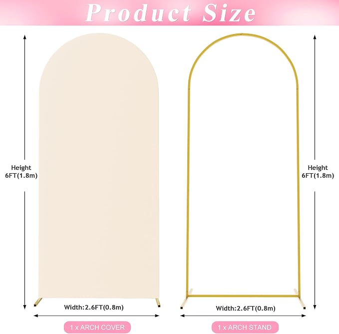 6FT Arch Backdrop Stand and Cover Set, Arch Stand - Image 2