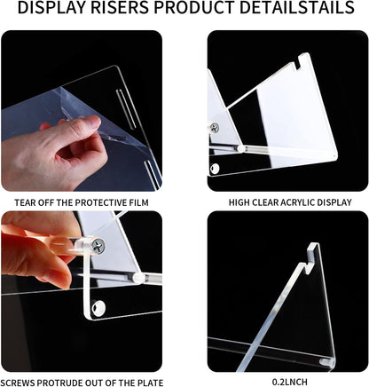 (2 Tier Acrylic Label Paper Stand) Label Roll Holder for Rolls and Fanfold Labels,Acrylic Label Holder for Thermal Printer,Desktop Label Printer Holder for Home,Office,Study,Small Business