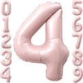 40 Inch Light Pink Number 4 Foil Big 0-9 Balloon Giant Digital | 4th by SULALABOO