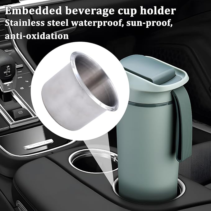 Zpana 2PCS 3.39 x 2.91 x 2.24 Inch Car Cup Holder Stainless Steel | Drop in - Image 5