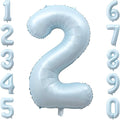 Baby Blue Number 2 Balloon 40 Inch, Muted Pastel Digit Theme Party Supplies | by Unknown
