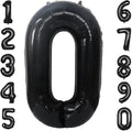 40 Inch Black Number 0 Balloons Helium Giant Black 0 Balloons by LHOAVWE