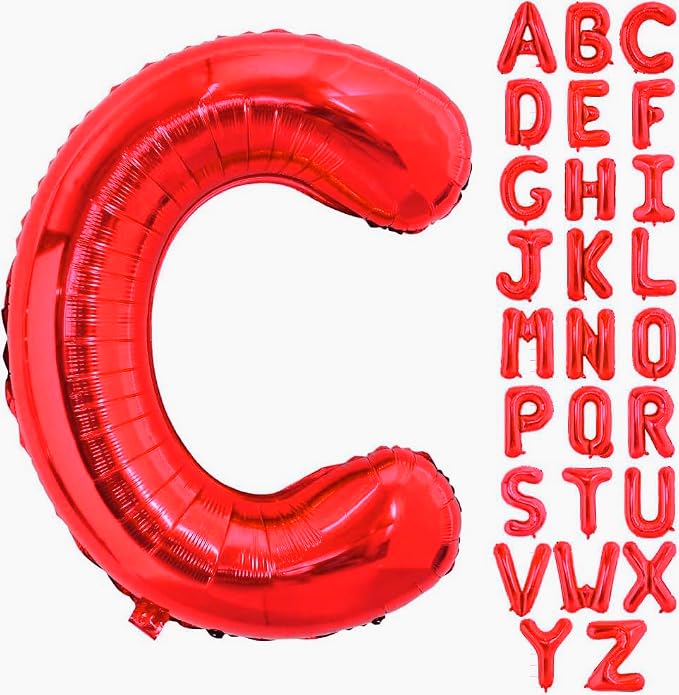 Red Letter C Balloons, C Balloon 40 Inch C Balloons Letter by BBPOOL
