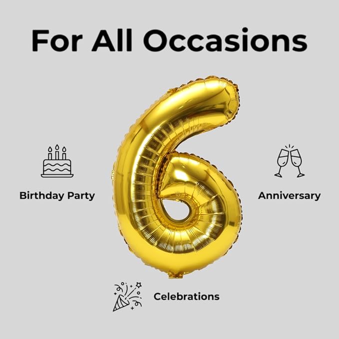 YPSelected 32 Inch Large Foil Helium Number Balloon Birthday Wedding Party 0-9 - Image 5