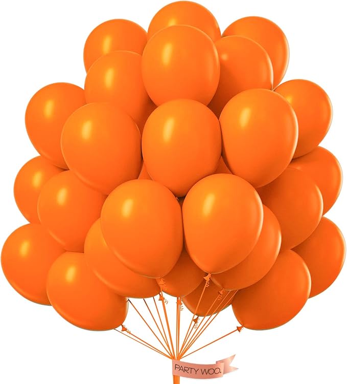 PartyWoo Orange Balloons 50pcs Fall Latex Helium Balloons 12 Inch | Birthday by PartyWoo
