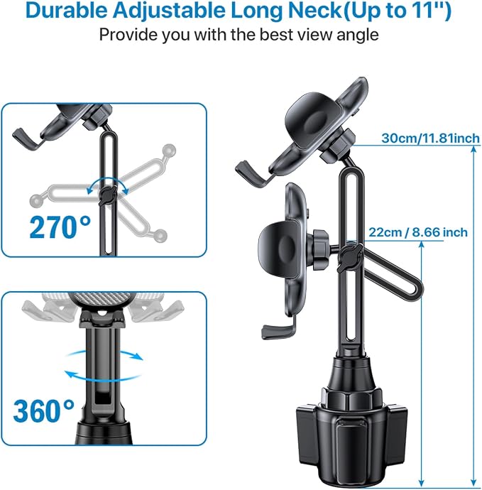Miracase Long Neck Car Cup Holder Phone Mount Compatible - Image 5