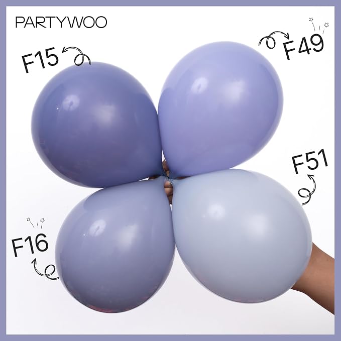 PartyWoo Dusty Blue Balloons 50pcs Slate Blue Boho Neutral Color | 12 Inch - Image 4