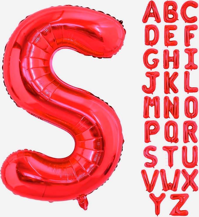 Red Letter S Balloons, S Balloon 40 Inch S Balloons Letter by BBPOOL