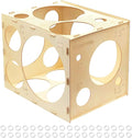 Worown 18 Holes Collapsible Wood Balloon Measurement Box, 1-12 Inch Sizer Cube by Worown