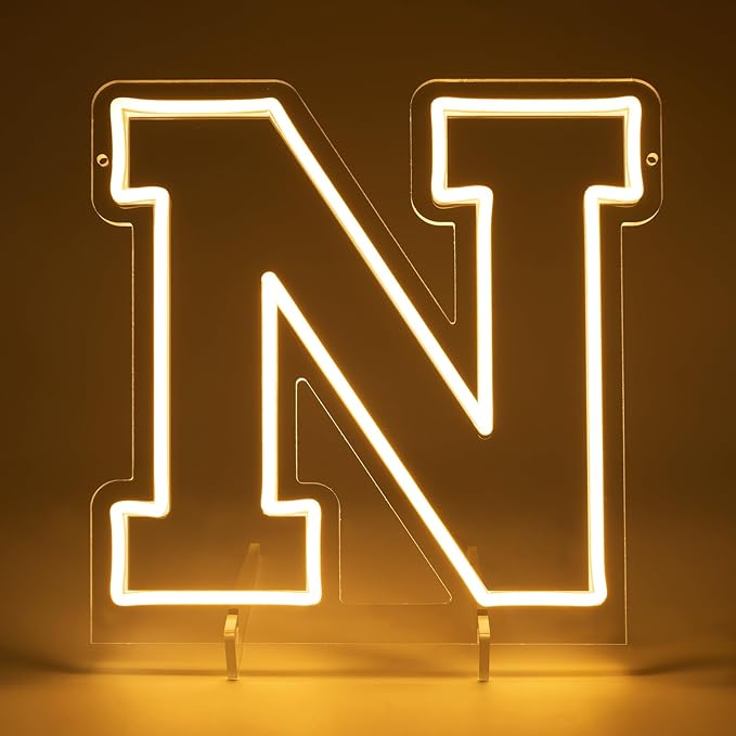 Light Up Letters N, Led Marquee Letter Lights Neon Sign, 13.2" Height Decorative Lighted Alphabet Number, Battery/USB Powered Led Letters Lights for Wedding, Birthday, Party, Christmas or Home Decor