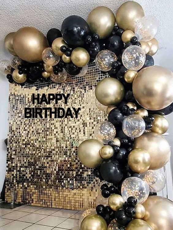 Black and Gold Balloons Arch Garland Kit - Image 7