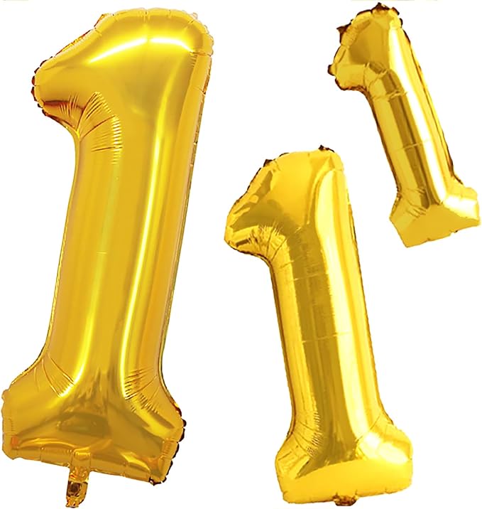Gold Foil Balloons Number 1, Huge Number Balloons by GOER
