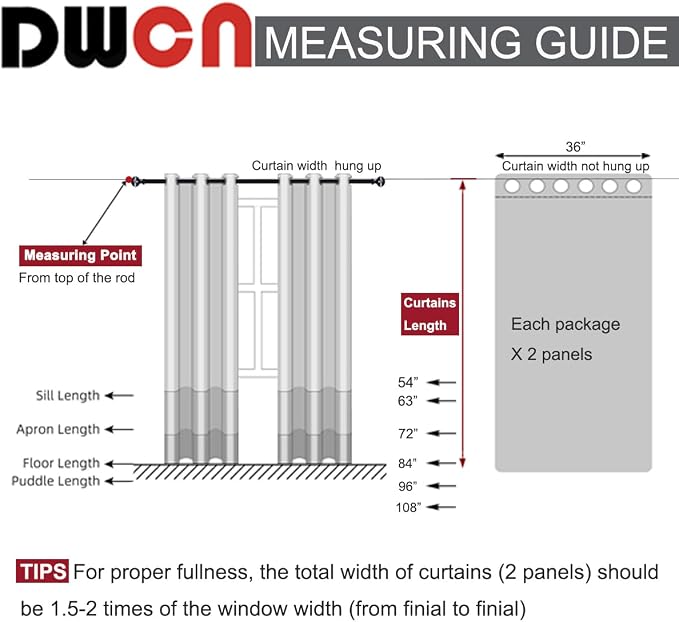DWCN Ombre Blackout Curtains for Living Room - Image 7