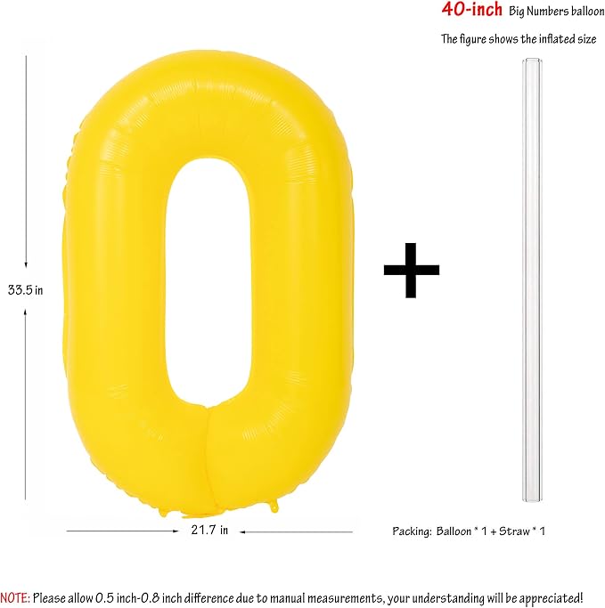 40 In yellow graffiti Number Balloons Helium Foil Mylar Balloon Digital 0 | - Image 2