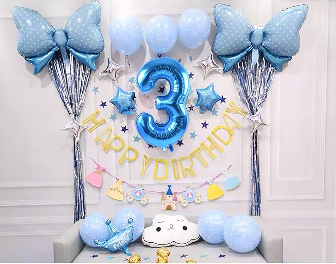 TONIFUL 40 Inch Blue Number 5 Balloons Large Foil 5th Birthday Decorations | - Image 7