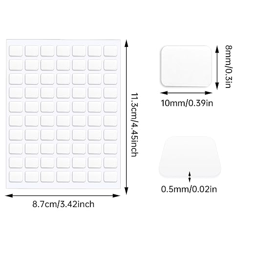JANYUN 280Pcs Double Sided Sticky Dots, 8 x 10mm Square Putty Adhesive Tape | - Image 2
