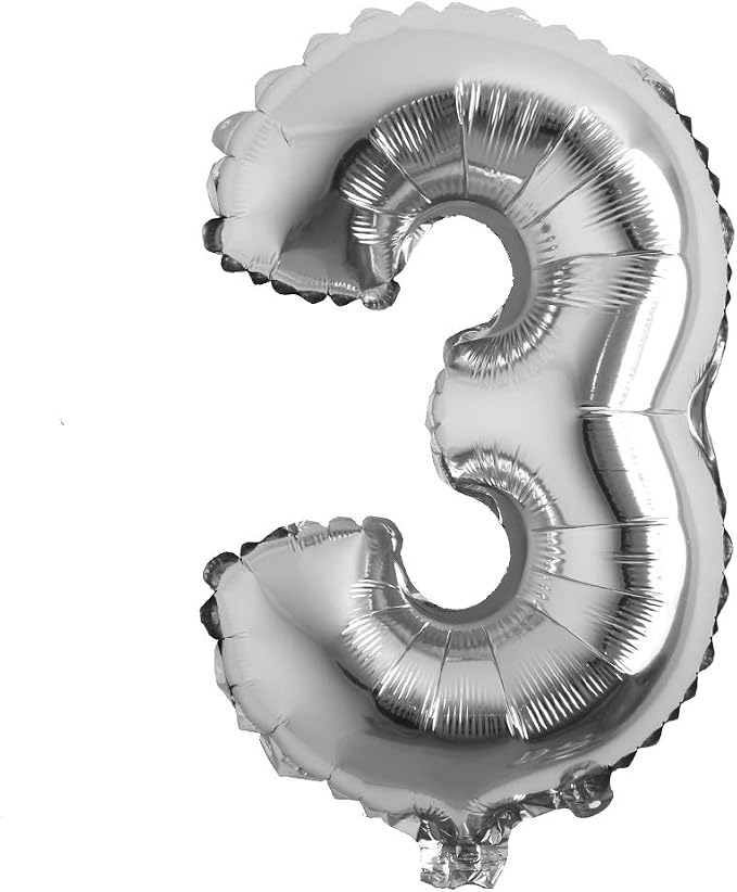 16" inch Single Silver Alphabet Letter number Balloons Aluminum Hanging Foil by REIANS