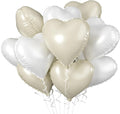 Biapian Cream Heart Balloons, 18 Inch Sand White Heart Shape Balloons Foil by BIAPIAN