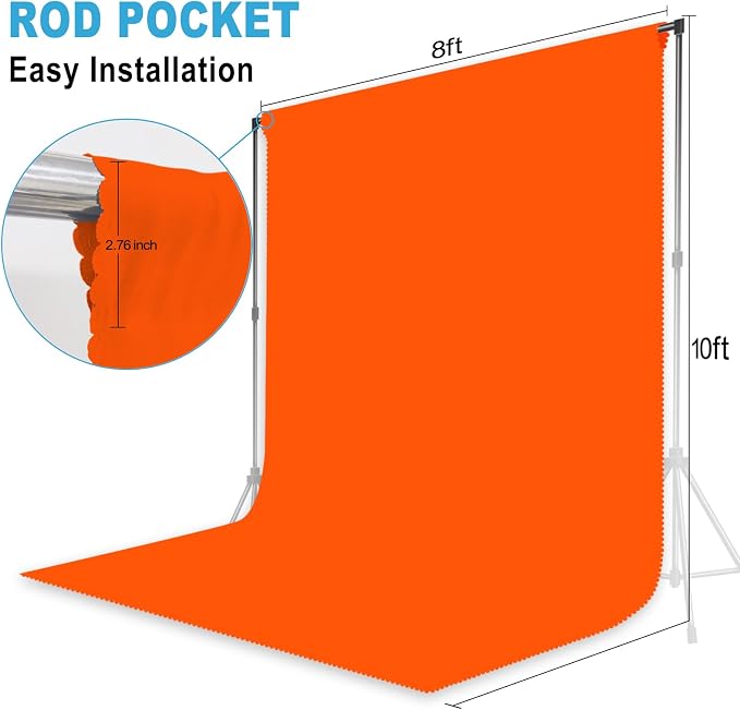 Orange Photography Backdrop for Photoshoot, 8x10 FT | Versatile Studio Photo - Image 2