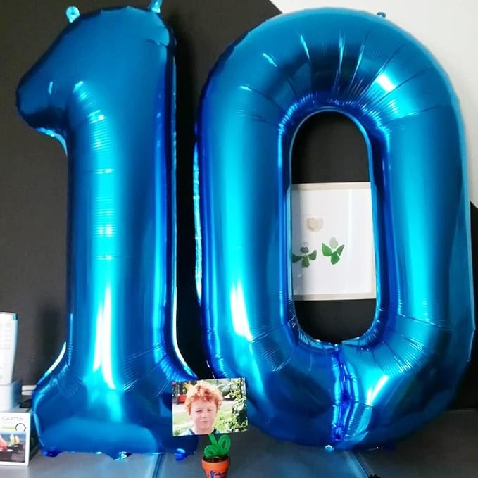 40 inch Blue Number Balloon Giant Foil Helium Balloons Blue Number 0 Balloon - Image 5