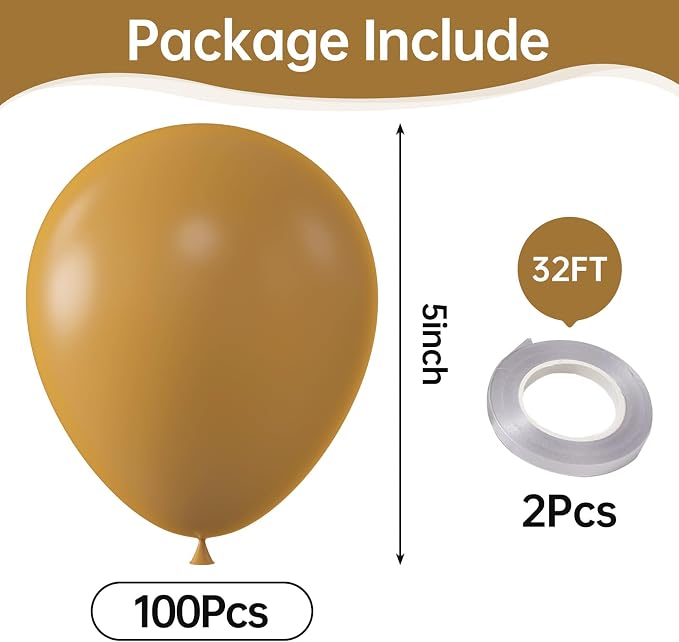 Retro Khaki Balloons, Birthday Decoration, Wedding Party, Baby Shower - Image 2