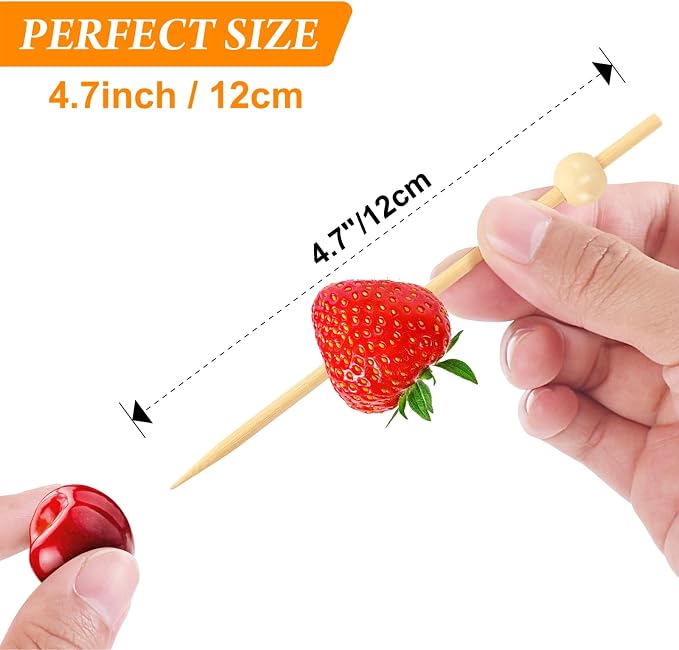 FATLODA 200PCS Cocktail Picks, Natural Fancy Toothpicks - Image 6