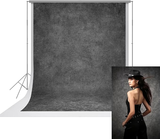 UrcTepics 8×10 ft Grey Fabric Photo Backdrops, Classic Abstract Texture Backdrop by UrcTepics
