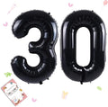 40 inch Number Balloon 0-9 Black Large Number 30 Balloons, Digital Balloons by Smlpuame