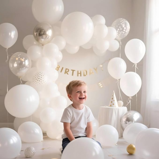 32Pcs White Big Balloons 18 Inch, Round Large Latex Party Balloons - Image 7