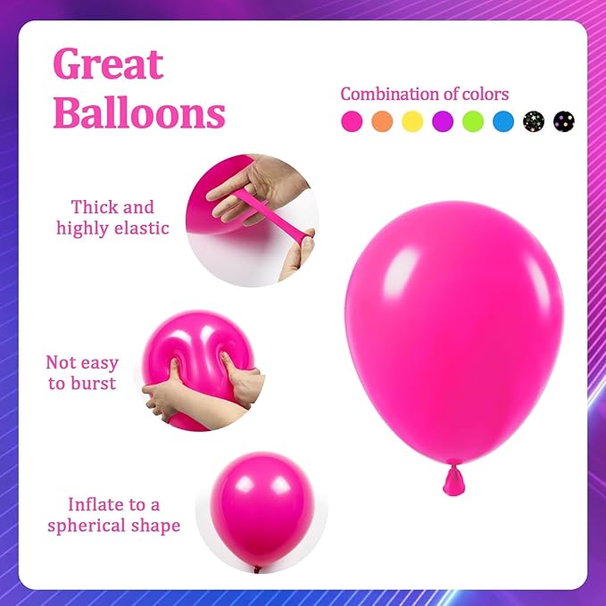 60pcs Neon Balloons 12inch - Image 3