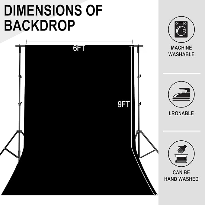 GFCC 6FTx9FT Black Backdrop Background - Image 4