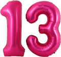 40 Inch Hot Pink 13 Number Balloons Giant Jumbo Huge 13 or 31 Foil Mylar Helium by LHOAVWE