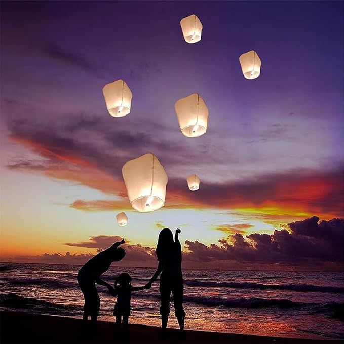 40 Pcs White Round Paper Lanterns Decorative Hanging Paper Lanterns Lamp - Image 2